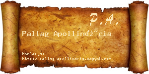 Pallag Apollinária névjegykártya